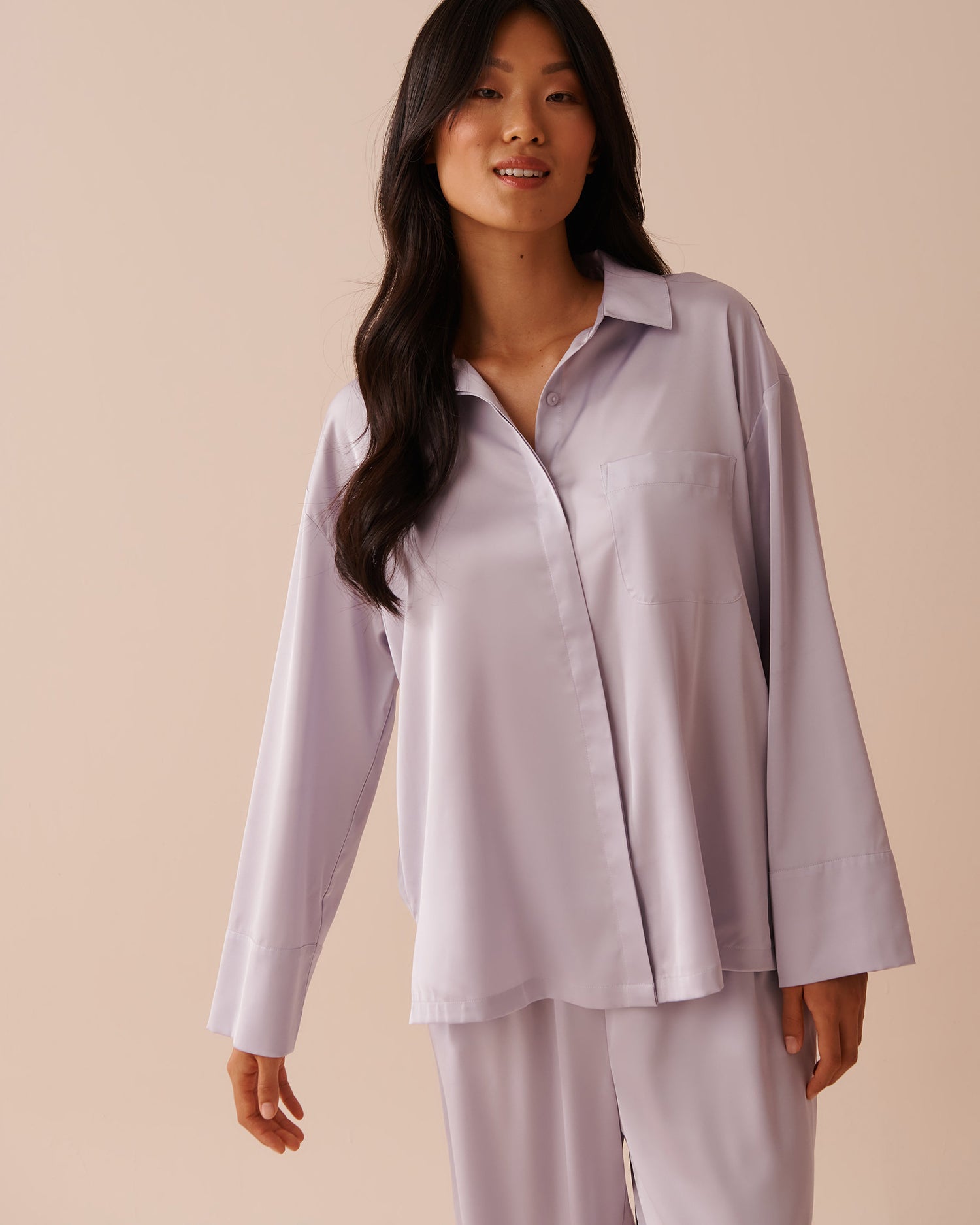 LUXURY EDITION Satin Button-Down Shirt_60100111_50073_01