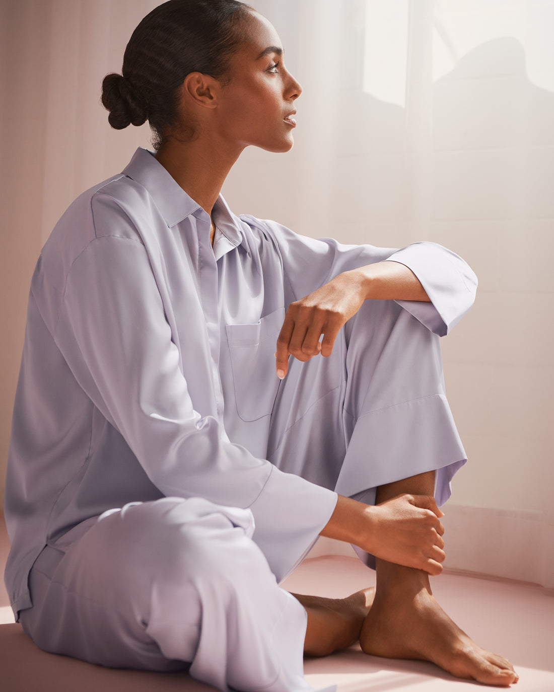 LUXURY EDITION Satin Button-Down Shirt_60100111_50073_04