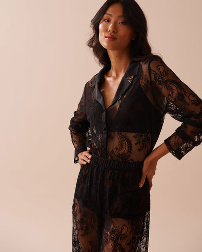 Sheer Lace Long Sleeve Button-down Shirt_60100115_00001_05