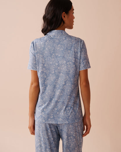 La Vie en Rose_White Floral Print Recycled Fibers Button-Down Shi_60100131_P40421_02