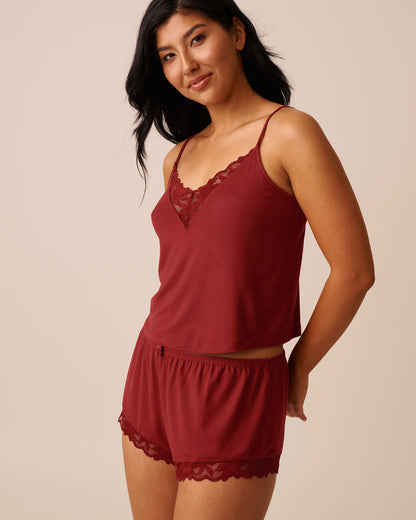 La Vie en Rose_Sun-Dried Tomato_Lace Detail Modal Crop Cami_60100148_60205_01