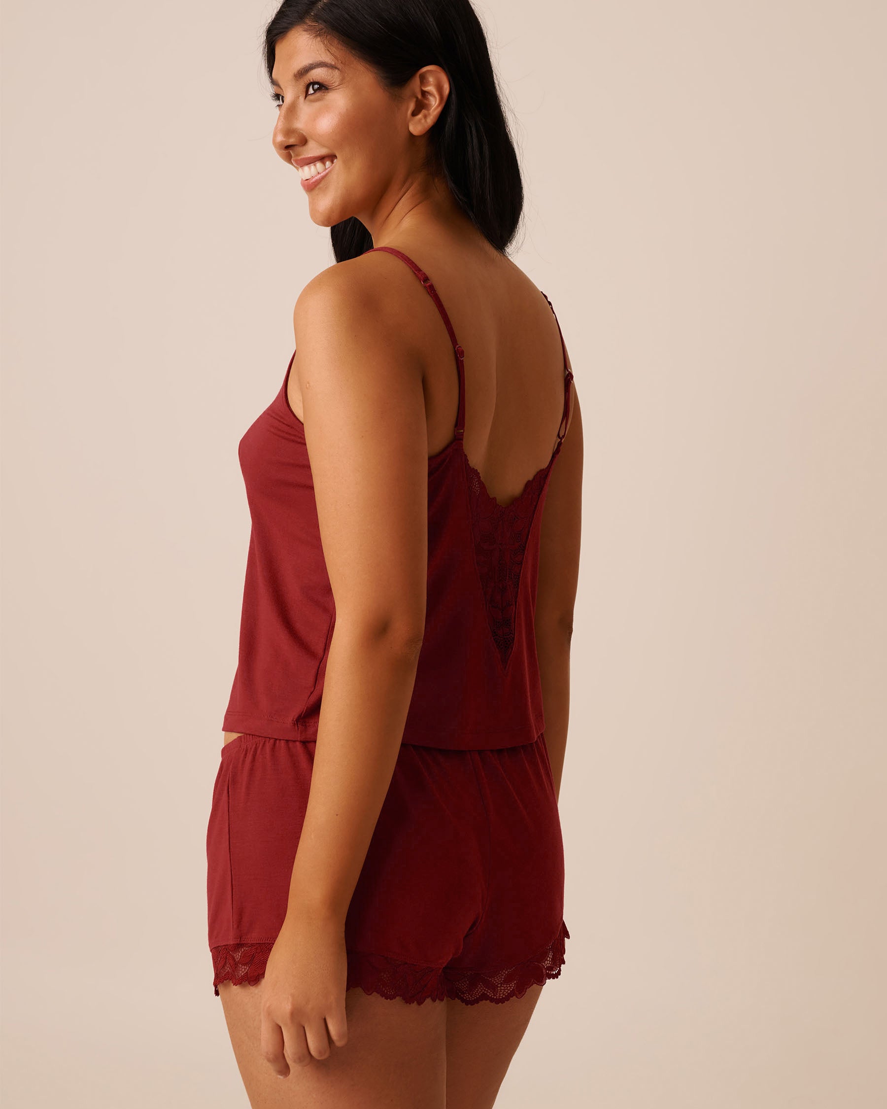 La Vie en Rose_Sun-Dried Tomato_Lace Detail Modal Crop Cami_60100148_60205_02
