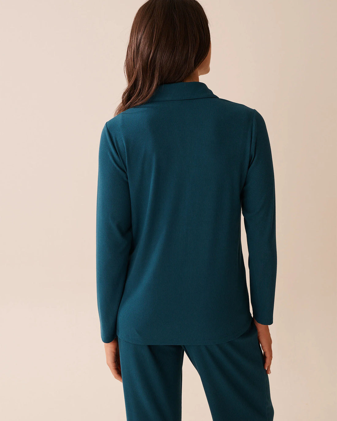 La Vie en Rose_Reflecting Pond_Ribbed Modal Button-Down Shirt_60100152_40241_02