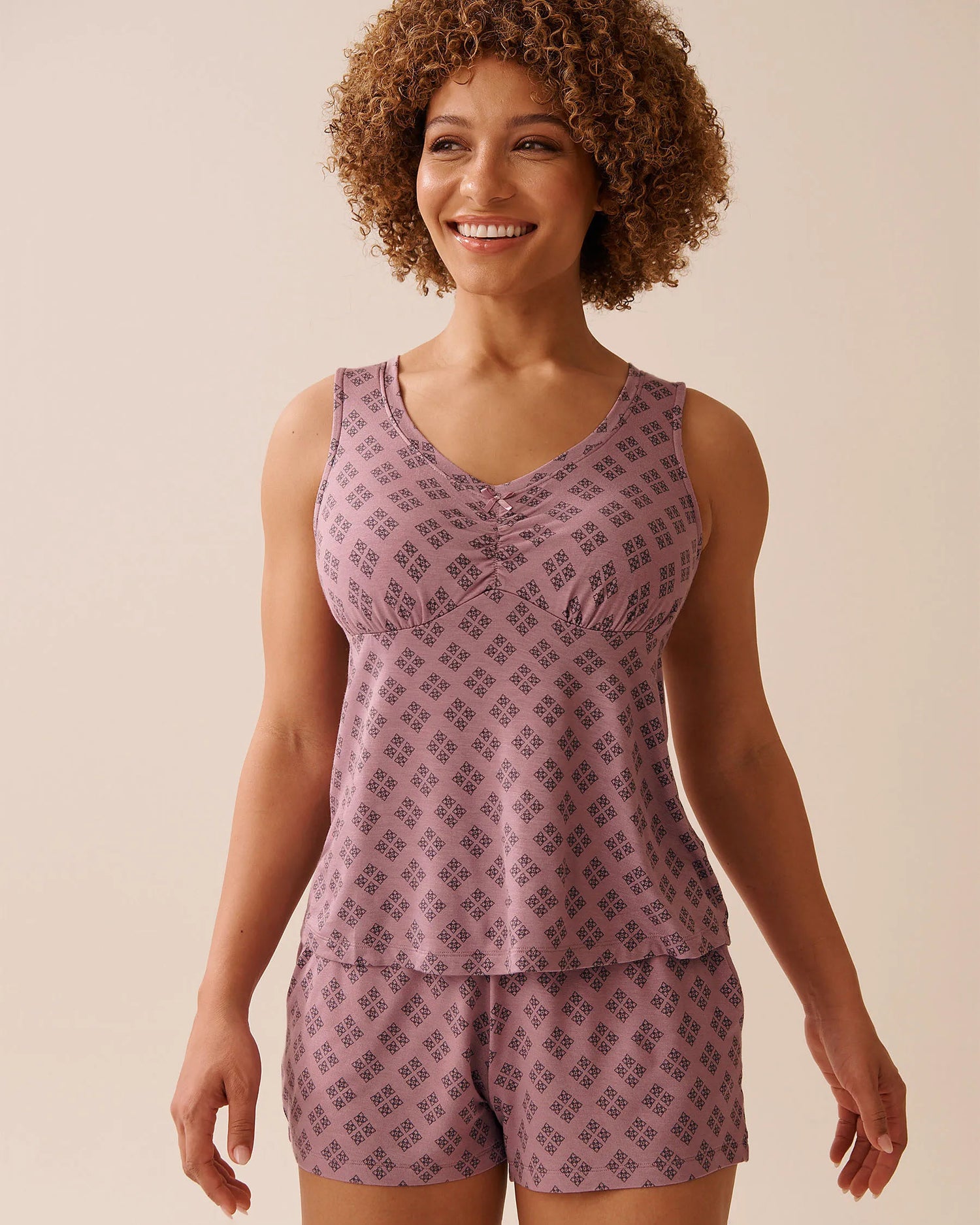 La Vie en Rose_Mauve Geo Ditsy_Geo Print Soft Jersey Cami_60100156_P50101_01