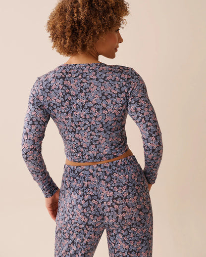 La Vie en Rose_Multi Periscope Ditsy_Ditsy Floral Print Soft Jersey Long Sleeve Crop To_60100157_P00458_02