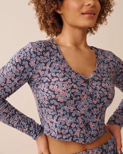 La Vie en Rose_Multi Periscope Ditsy_Ditsy Floral Print Soft Jersey Long Sleeve Crop To_60100157_P00458_03