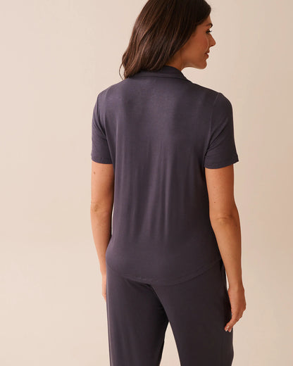 La Vie en Rose_Periscope_Soft Jersey Short Sleeve Button-Down Shirt_60100158_00049_02