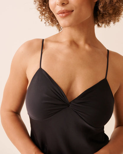 La Vie en Rose_Black Beauty_Twist Knot Satin Cami_60100162_00001_03