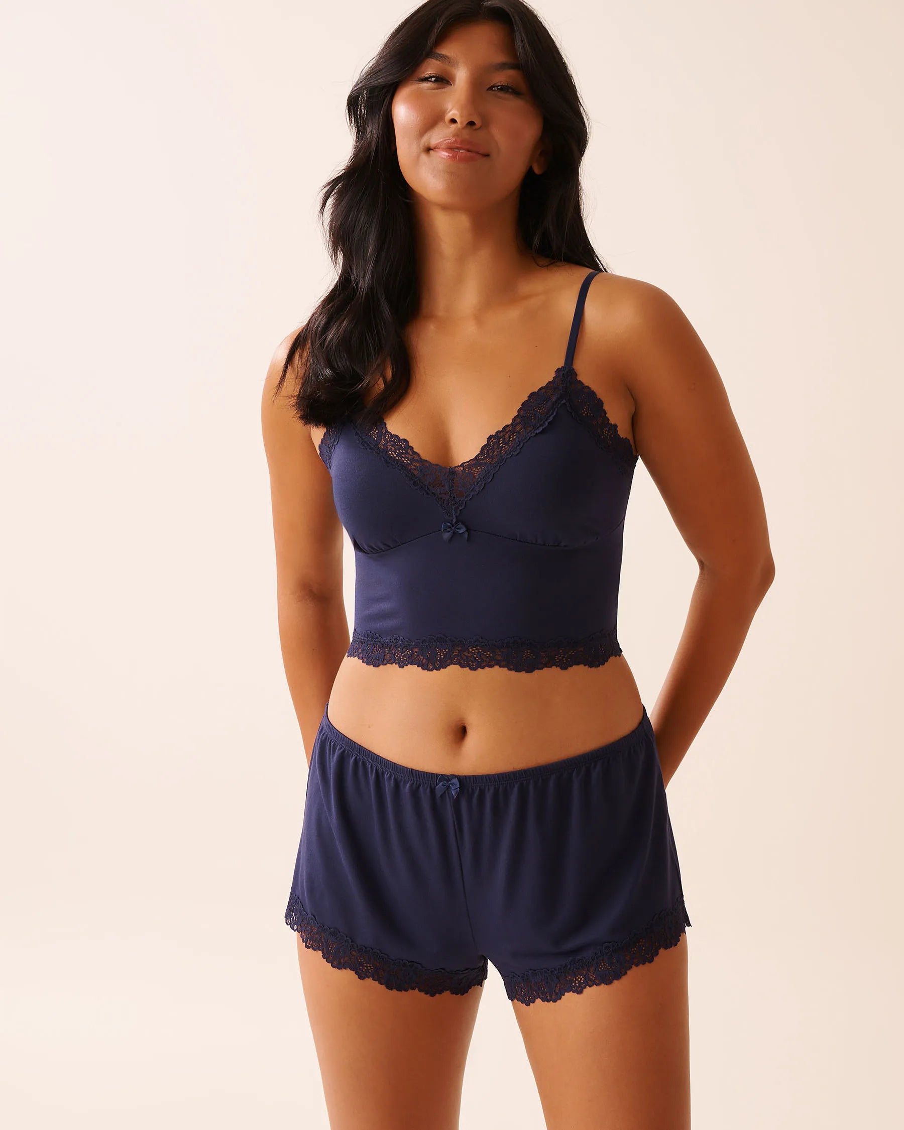 La Vie en Rose_Evening Blue_Lace Trim Modal Crop Cami_60100164_40009_01