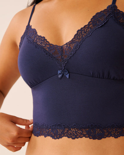 La Vie en Rose_Evening Blue_Lace Trim Modal Crop Cami_60100164_40009_03
