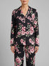 La Vie en Rose_Black & Pink Flowers_Peony Print Recycled Fibers Button-down Shirt_60100175_P00489_00
