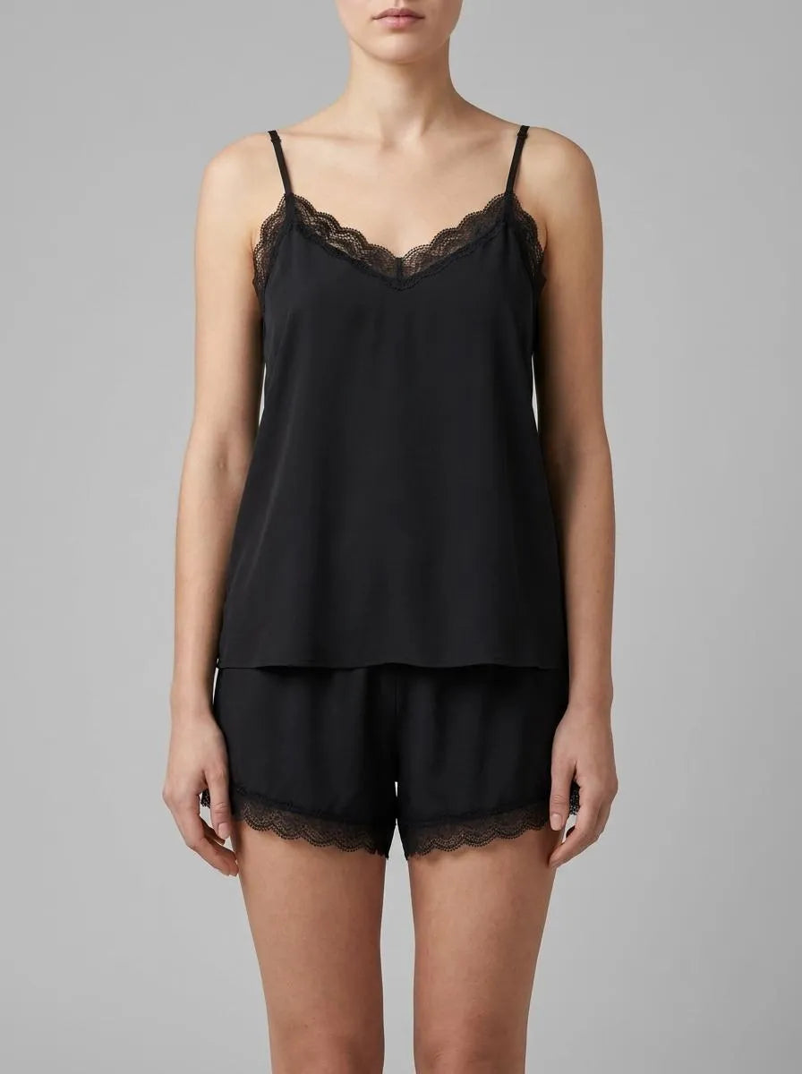La Vie en Rose_Black Beauty_Lace Trim Modal Cami_60100178_00001_00