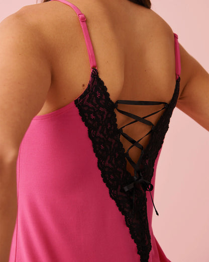 La Vie en Rose_Pink_Lace Trim Modal Cami_60100178_60228_04