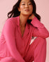 La Vie en Rose_Fuchsia Rose_Modal Long Sleeve Button-down Shirt_60100179_60228_03