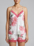 La Vie en Rose Snow White Flowers Women LUXURY EDITION Camellia Print Lace Trim Satin Cami SKU: 60100183_P10585 Image 00