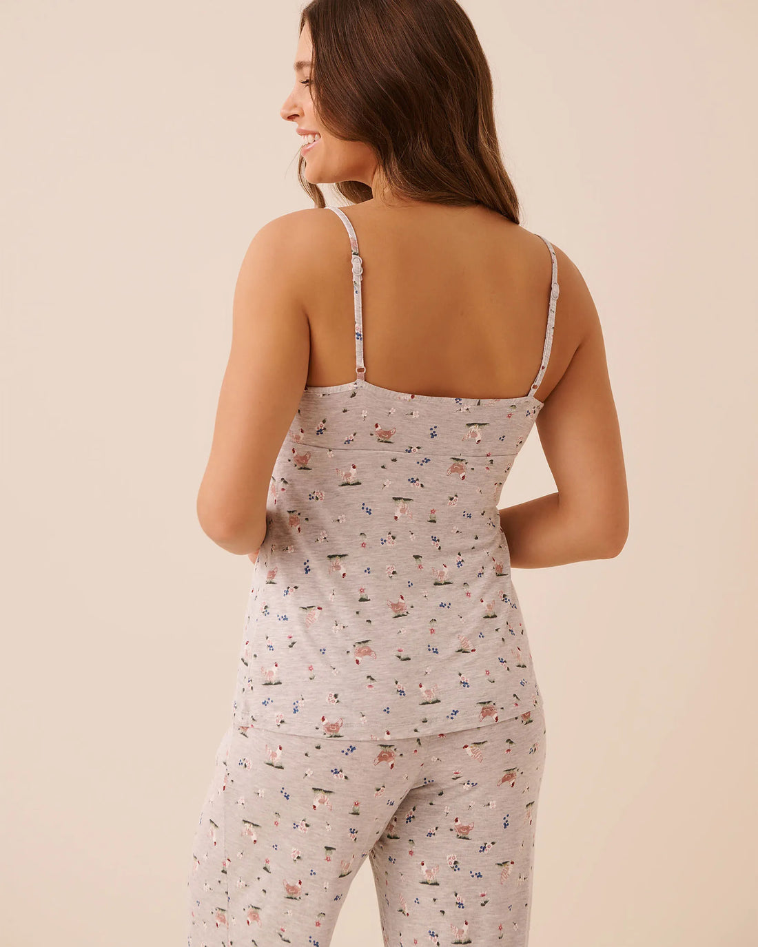 La Vie en Rose Gray Mix Chicken Women Chicken Print Soft Jersey Cami SKU: 60100189_P00511 Image 02