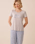 La Vie en Rose Comfy Grey Mix Women Berry Print Soft Jersey T-shirt SKU: 60100190_00007 Image 01