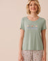 La Vie en Rose Frosty Green Women Chicken Print Soft Jersey T-shirt SKU: 60100190_30055 Image 01