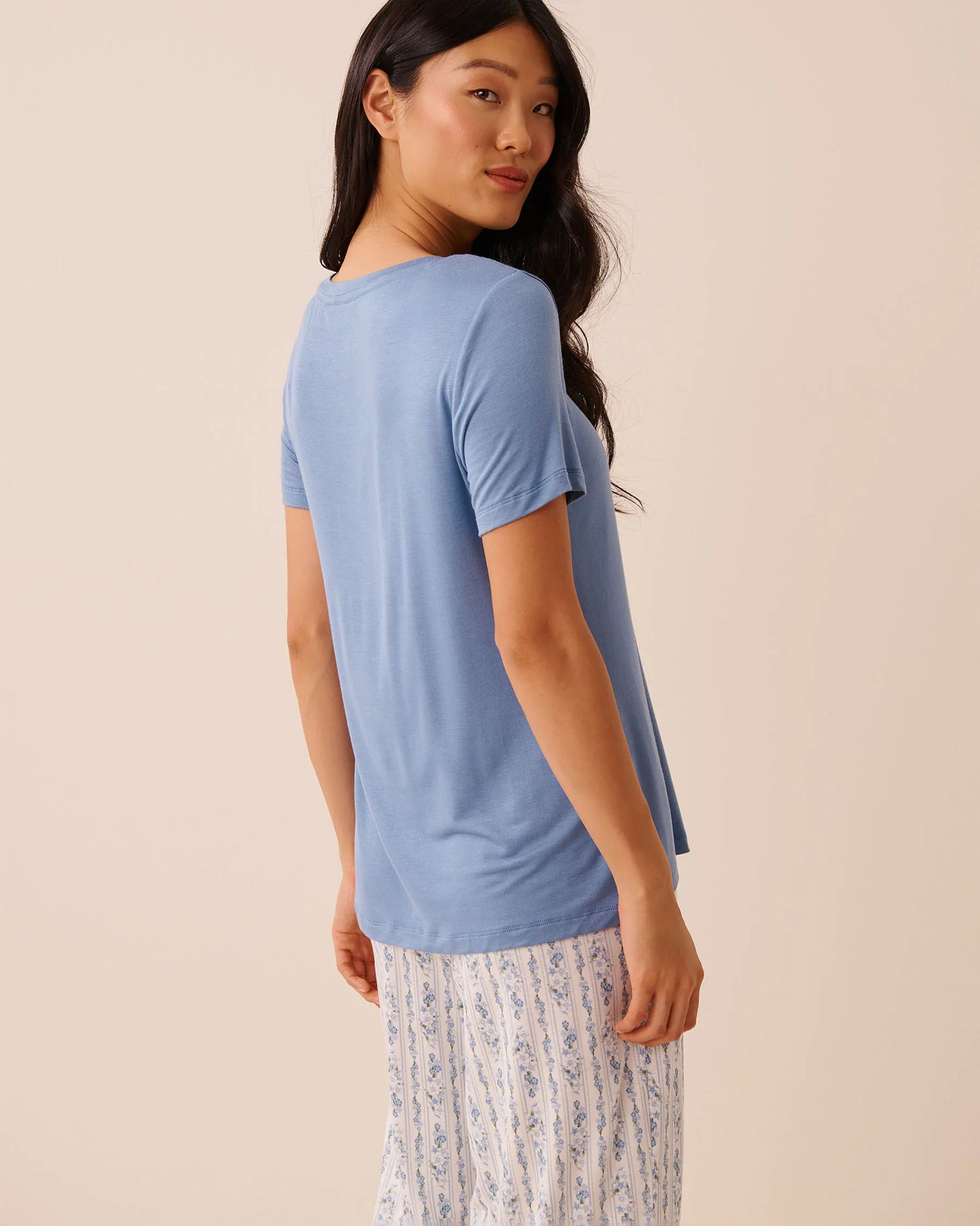 La Vie en Rose Ashleigh Blue Women Berry Print Soft Jersey T-shirt SKU: 60100190_40275 Image 04