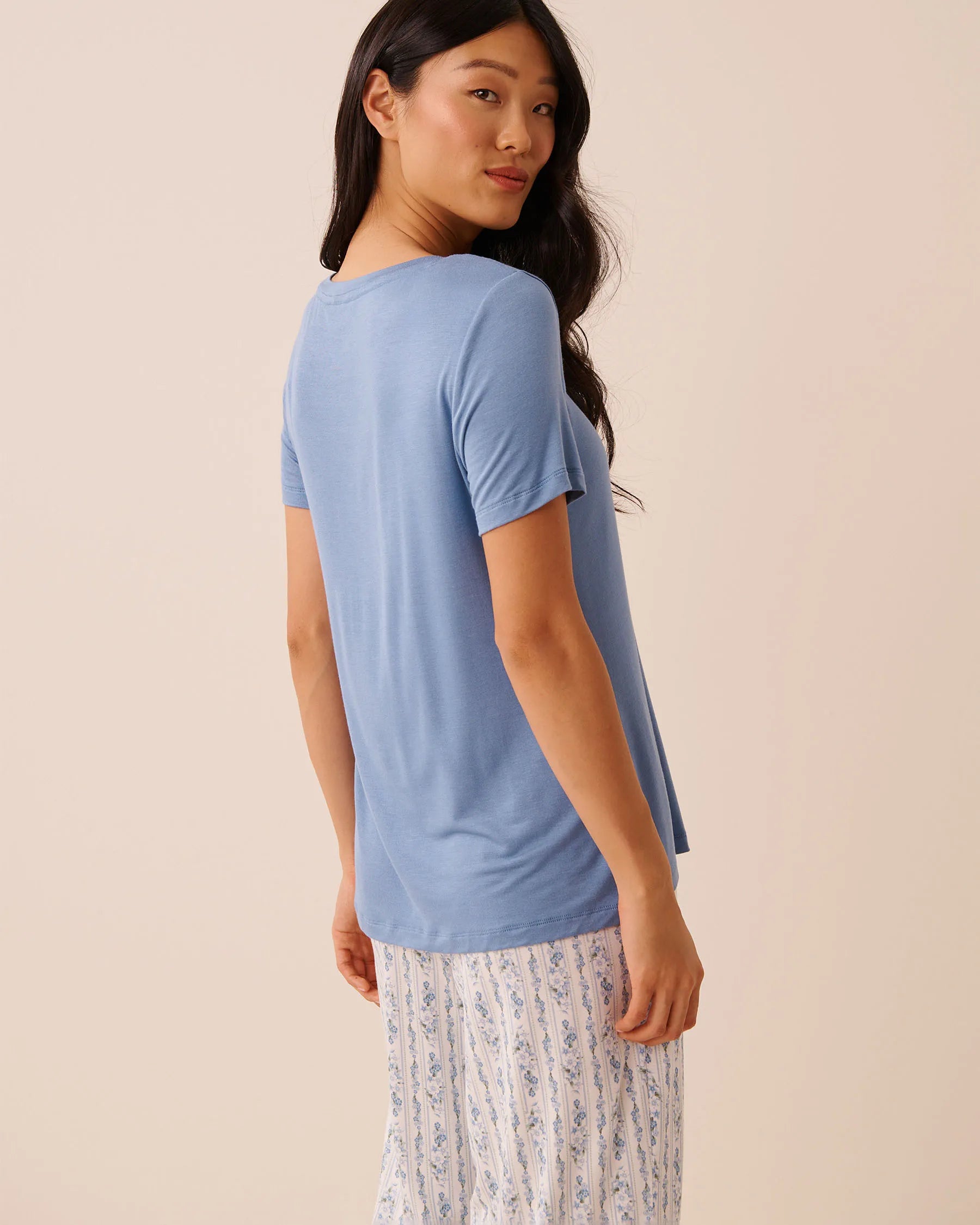 La Vie en Rose Ashleigh Blue Women Berry Print Soft Jersey T-shirt SKU: 60100190_40275 Image 04