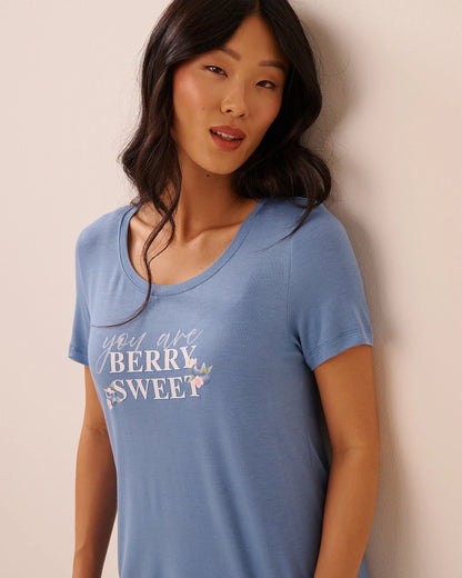 La Vie en Rose Ashleigh Blue Women Berry Print Soft Jersey T-shirt SKU: 60100190_40275 Image 05