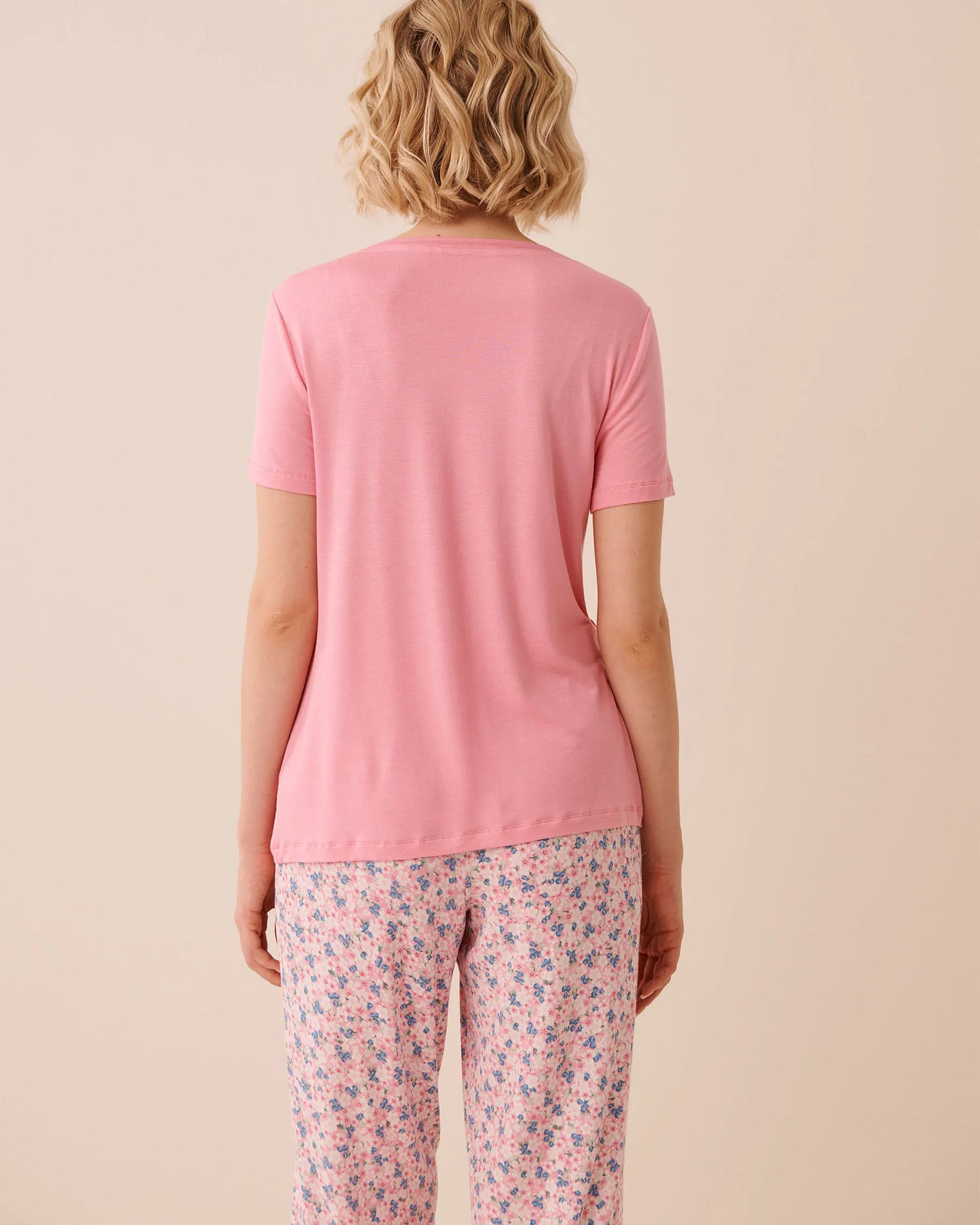 La Vie en Rose Sea Pink Women Pink Floral Print Soft Jersey T-shirt SKU: 60100190_60171 Image 02