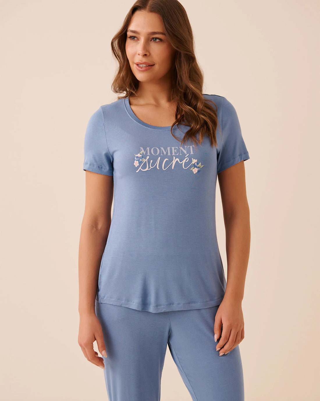 La Vie en Rose Ashleigh Blue W/Screen 1 Women Berry Print Soft Jersey T-shirt SKU: 60100190_P40560 Image 01