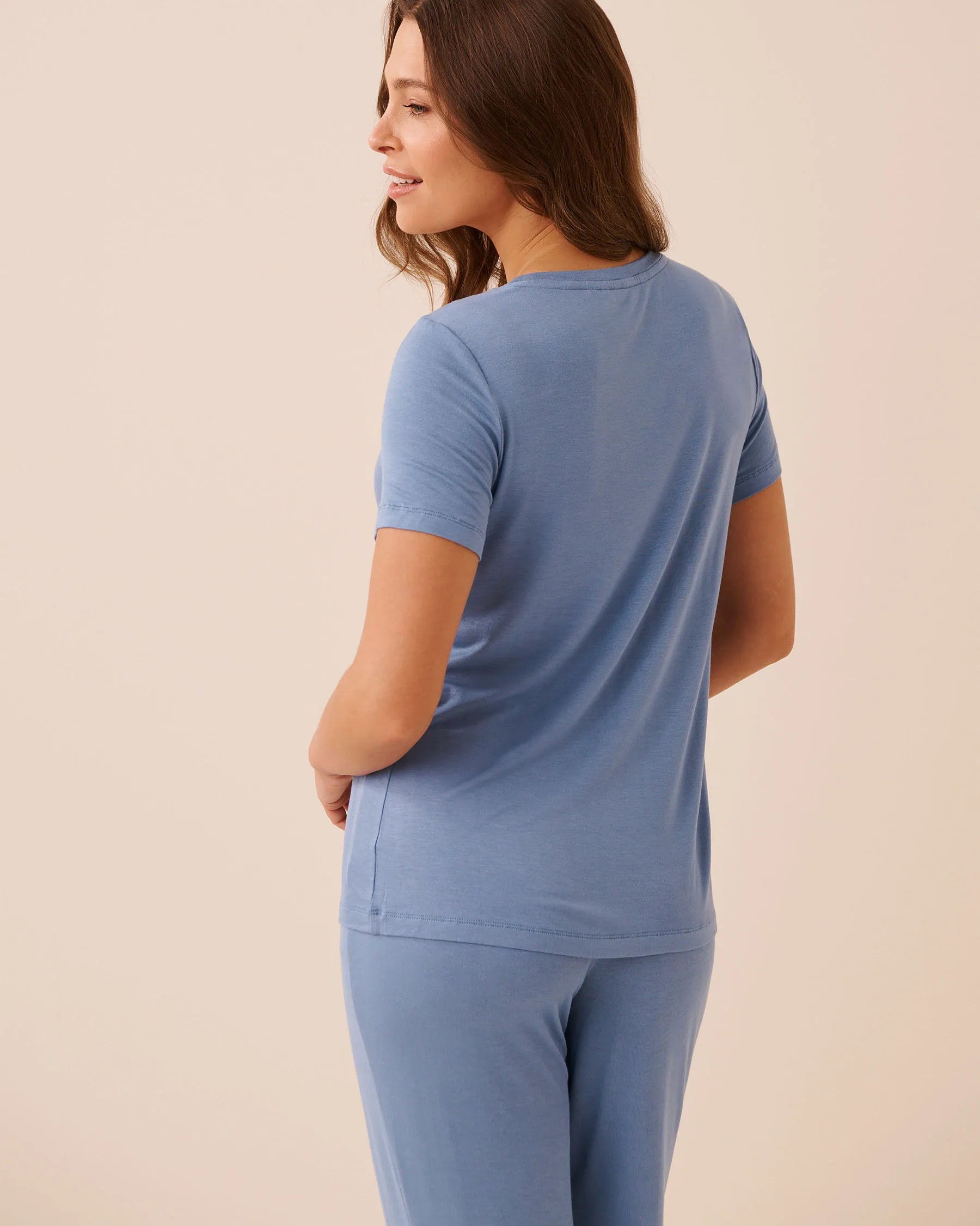 La Vie en Rose Ashleigh Blue W/Screen 1 Women Berry Print Soft Jersey T-shirt SKU: 60100190_P40560 Image 02