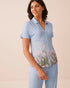 La Vie en Rose Scenery Placement Women Flower Field Print Button-Down Shirt SKU: 60100192_P40573 Image 01