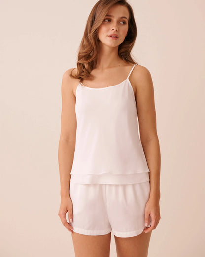 La Vie en Rose Snow White Women LUXURY EDITION Satin And Chiffon Cami with Beaded Straps SKU: 60100193_10011 Image 01