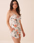 La Vie en Rose Snow White Peach Women LUXURY EDITION Peach Print Keyhole Tie Satin Cami SKU: 60100195_P10602 Image 01