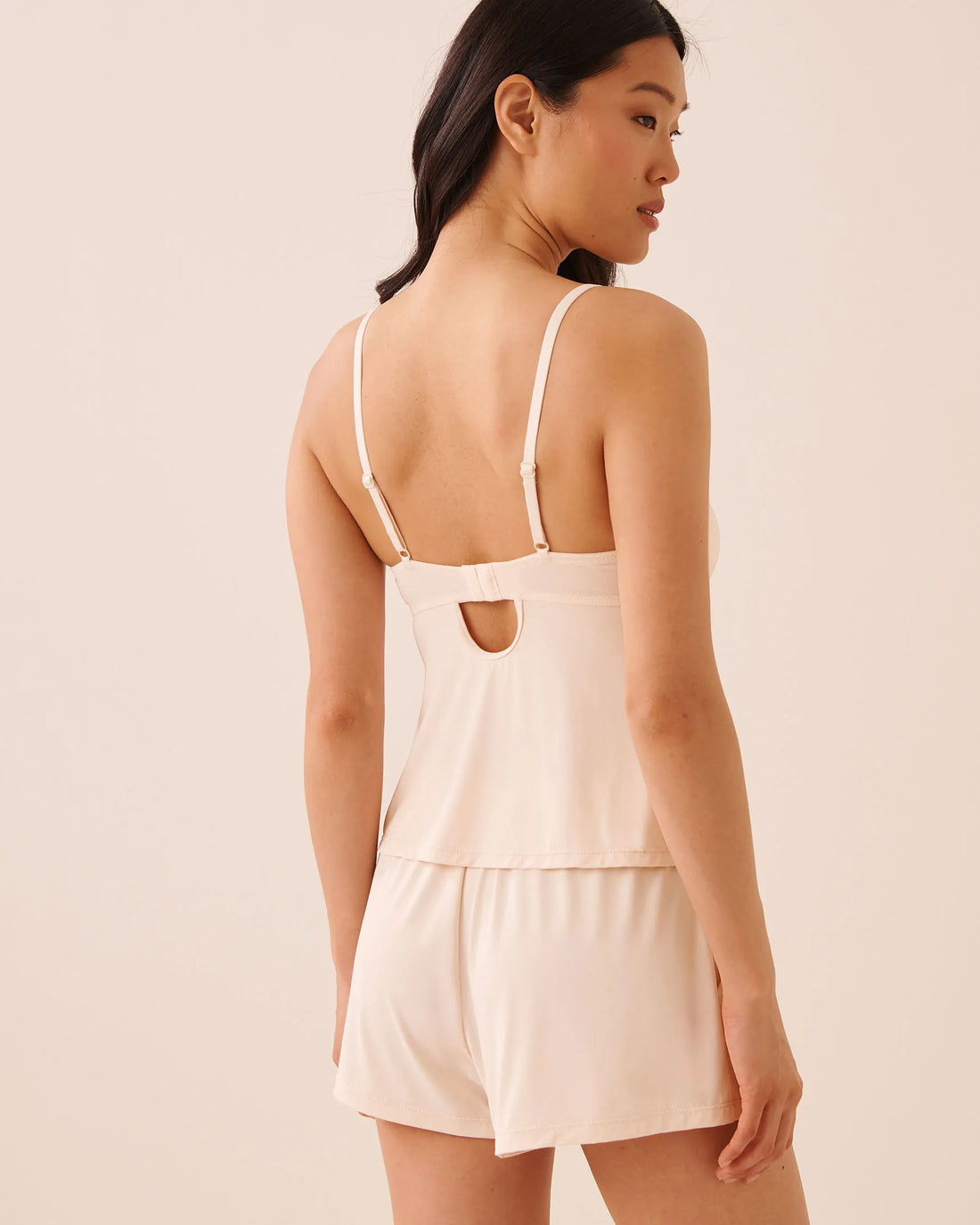 La Vie en Rose Silver Peony Women Butterfly Lace Trim Cami SKU: 60100201_60027 Image 02