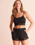 La Vie en Rose Black Beauty Women Lace-Trim Crop Cami Top SKU: 60100211_00001 Image 01