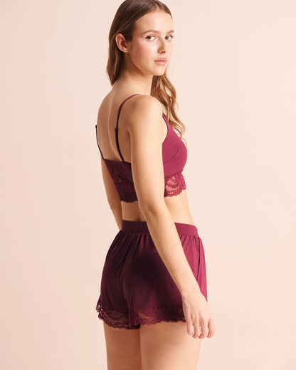 La Vie en Rose Beaujolais Women Lace-Trim Crop Cami Top SKU: 60100211_60123 Image 02
