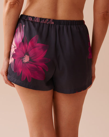 LUXURY EDITION Floral Print Satin Shorts_60200101_P00355_02