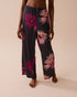 LUXURY EDITION Floral Print Satin Pants_60200102_P00355_01