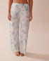 La Vie en Rose_LUXURY EDITION Blue Rose Print Satin Pants_60200127_P10495_01