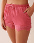 La Vie en Rose_LUXURY EDITION Lace Trim Satin Shorts_60200128_60008_01