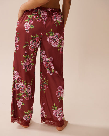 La Vie en Rose_Sun-Dried Flowers_LUXURY EDITION Rose Print Satin and Lace Trim Pants_60200137_P60390_02