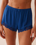 La Vie en Rose_Mazarine Blue_Lace Detail Modal Shorts_60200140_40066_01
