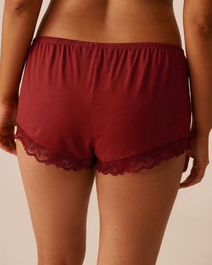 La Vie en Rose_Sun-Dried Tomato_Lace Detail Modal Shorts_60200140_60205_02