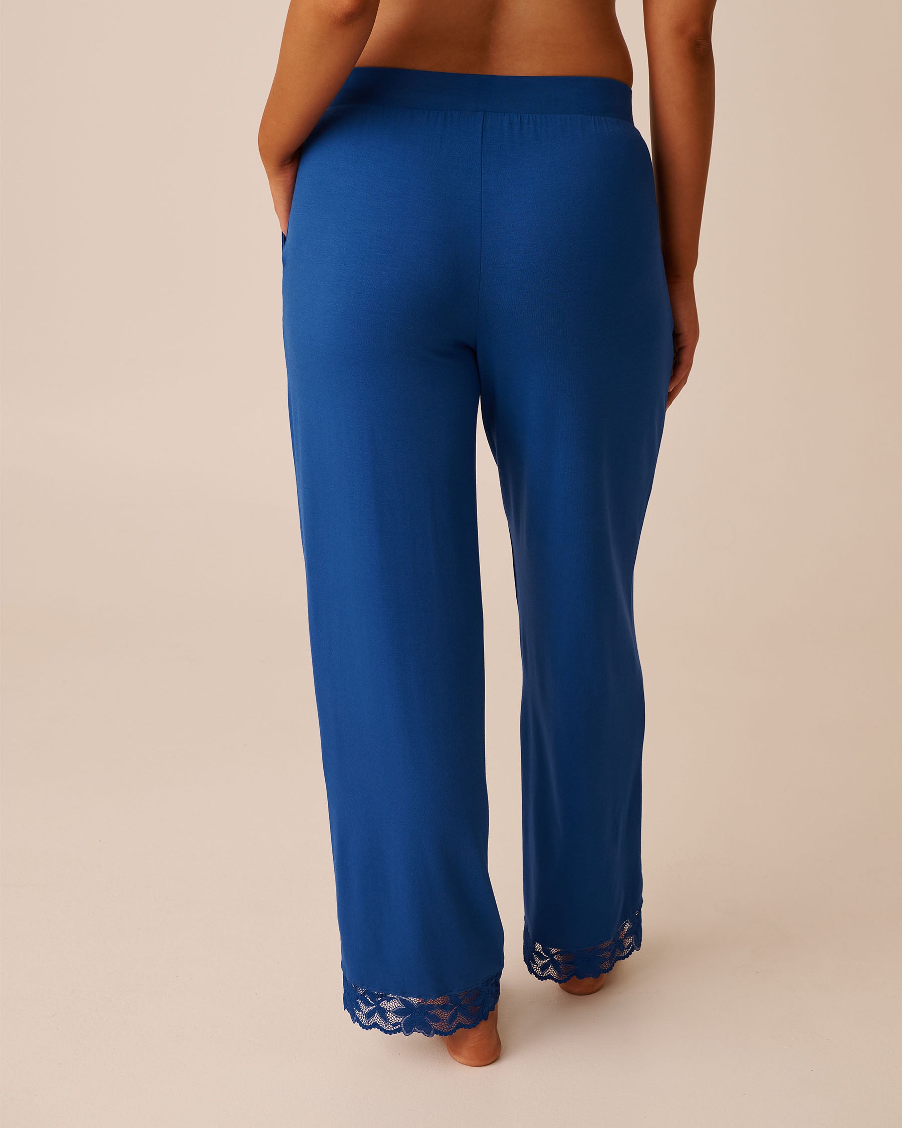 La Vie en Rose_Mazarine Blue_Lace Detail Modal Pants_60200142_40066_02