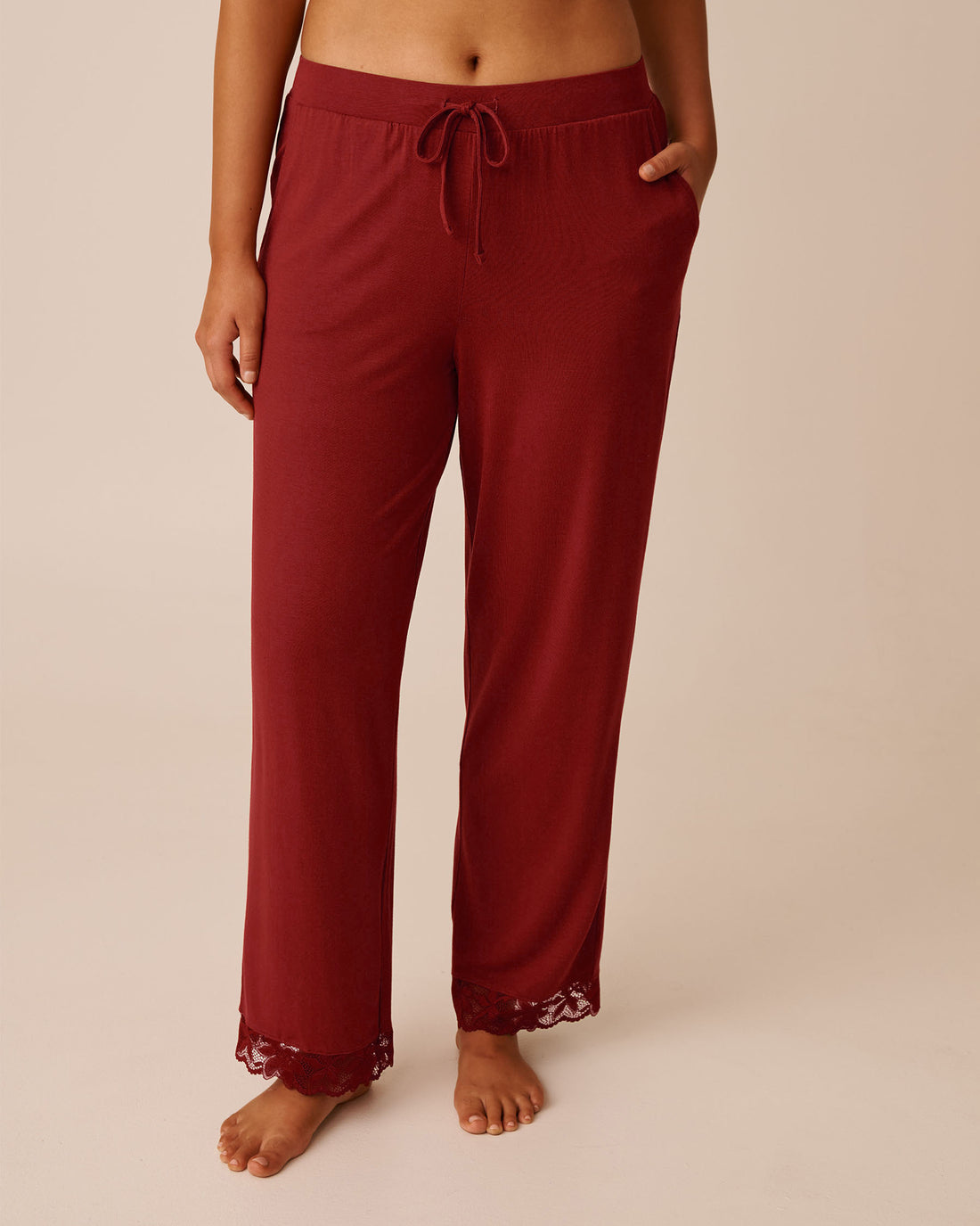 La Vie en Rose_Sun-Dried Tomato_Lace Detail Modal Pants_60200142_60205_01
