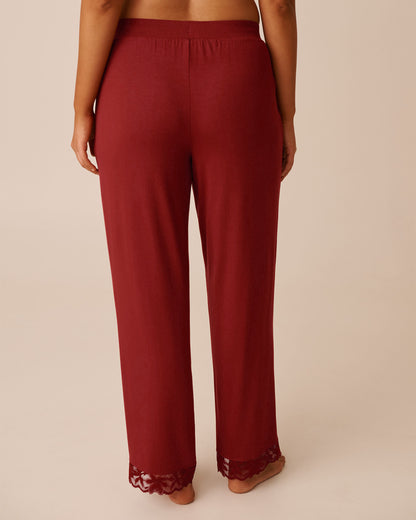 La Vie en Rose_Sun-Dried Tomato_Lace Detail Modal Pants_60200142_60205_02