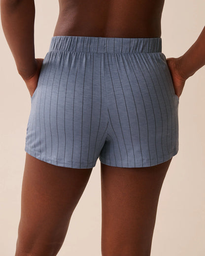 La Vie en Rose_Stonewash Stripes_Striped Soft Jersey Pajama Shorts_60200150_P40489_02