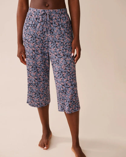 La Vie en Rose_Multi Periscope Ditsy_Ditsy Floral Print Soft Jersey Pajama Capris_60200151_P00458_01