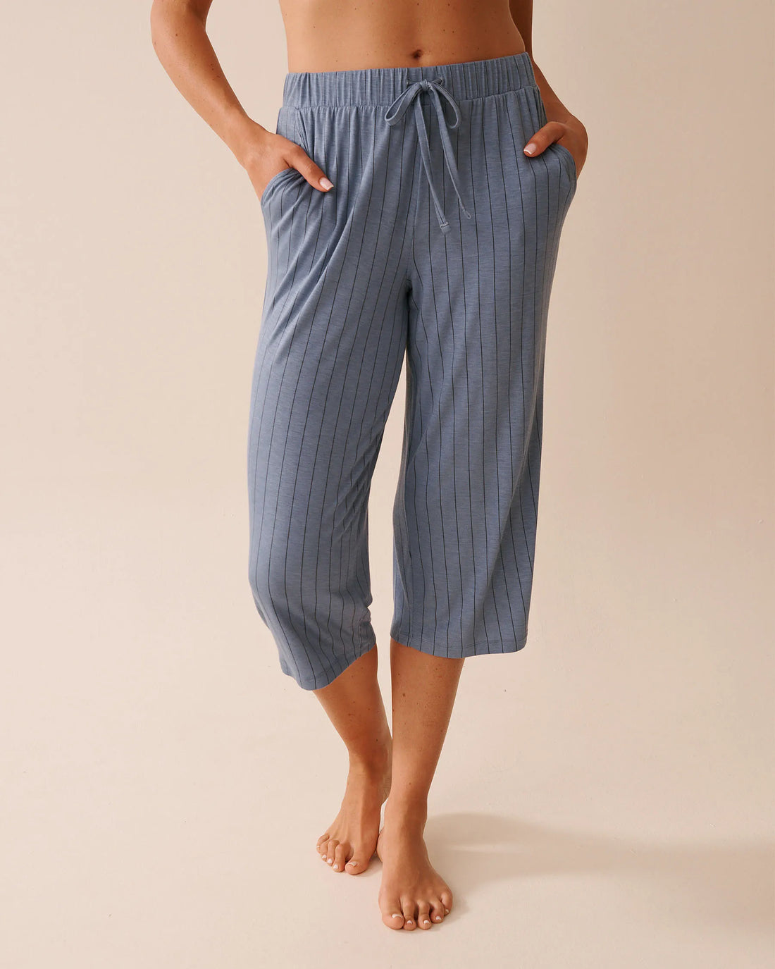 La Vie en Rose_Stonewash Stripes_Striped Soft Jersey Pajama Capris_60200151_P40489_01