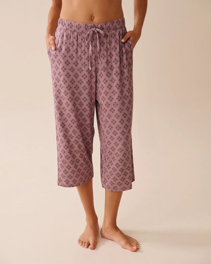 La Vie en Rose_Mauve Geo Ditsy_Geo Print Soft Jersey Pajama Capris_60200151_P50101_01