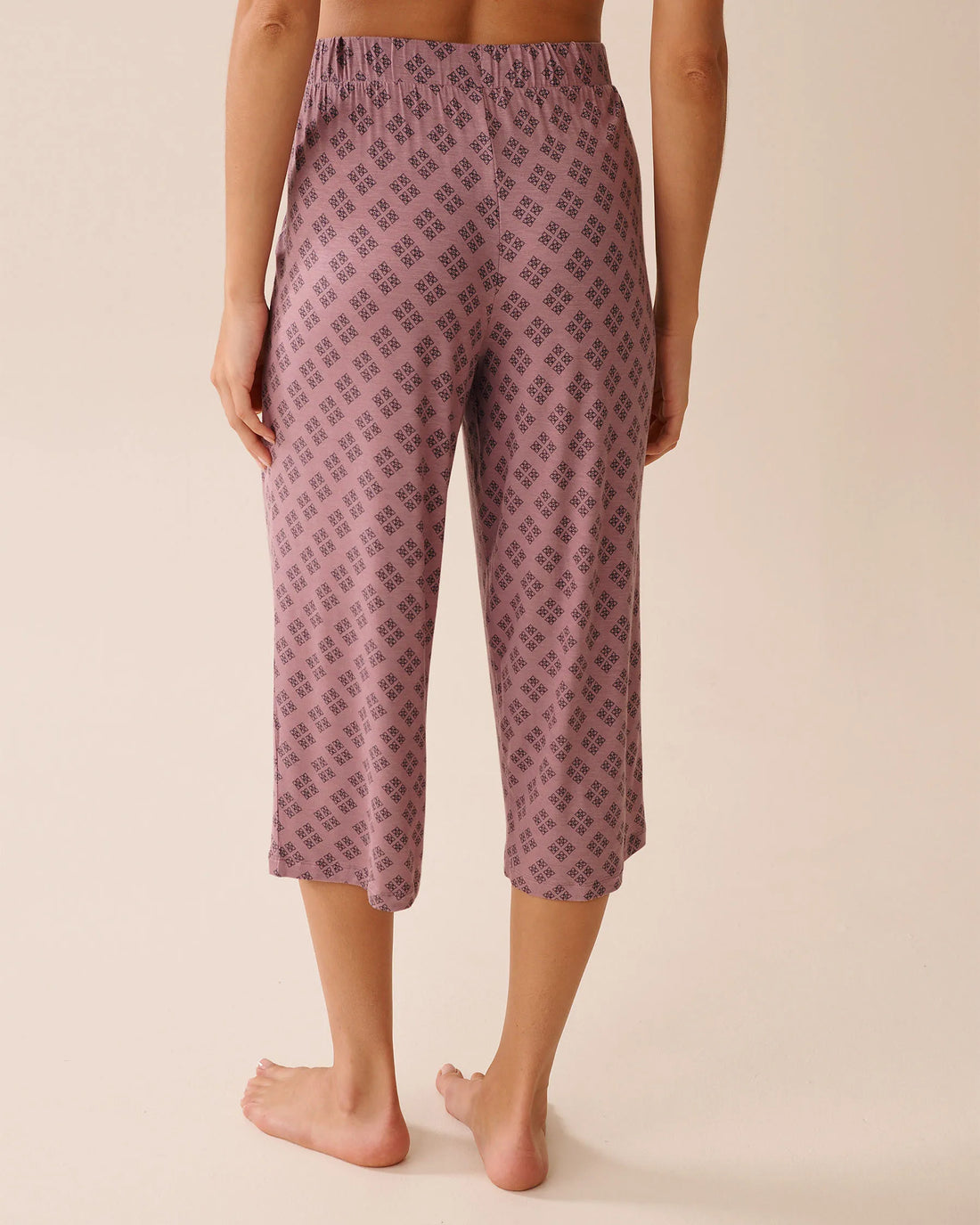 La Vie en Rose_Mauve Geo Ditsy_Geo Print Soft Jersey Pajama Capris_60200151_P50101_02