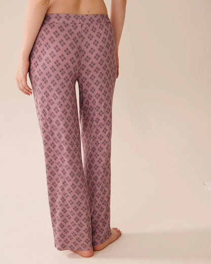La Vie en Rose_Mauve Geo Ditsy_Geo Print Soft Jersey Pajama Pants_60200152_P50101_02